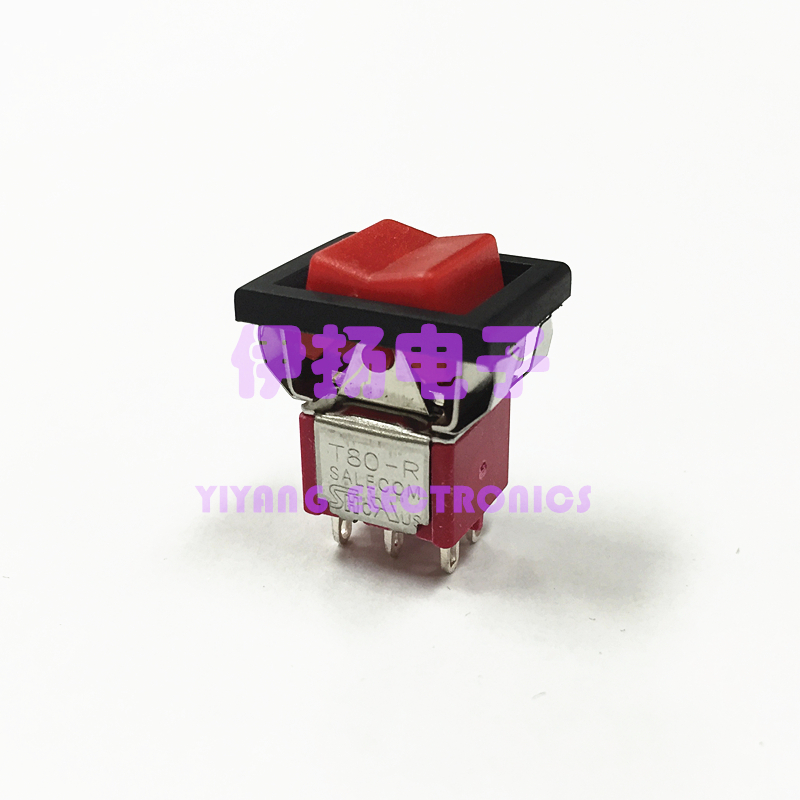 SH SALECOM台湾兴瀚进口钮子开关 T80-R系列R8016 6脚3档切换开关