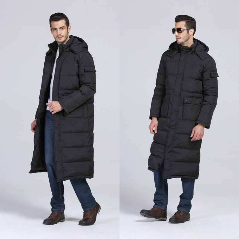 特价冬装羽绒服加厚加大码羽绒大衣可脱卸帽防寒超长款外套男棉衣