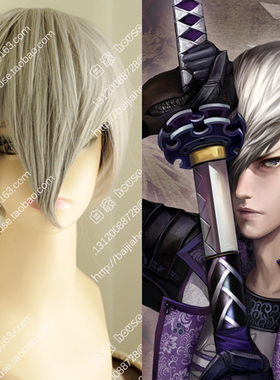 特价cosplay假发 战国BASARA3 石田三成 中灰色 加长刘海 收脸短