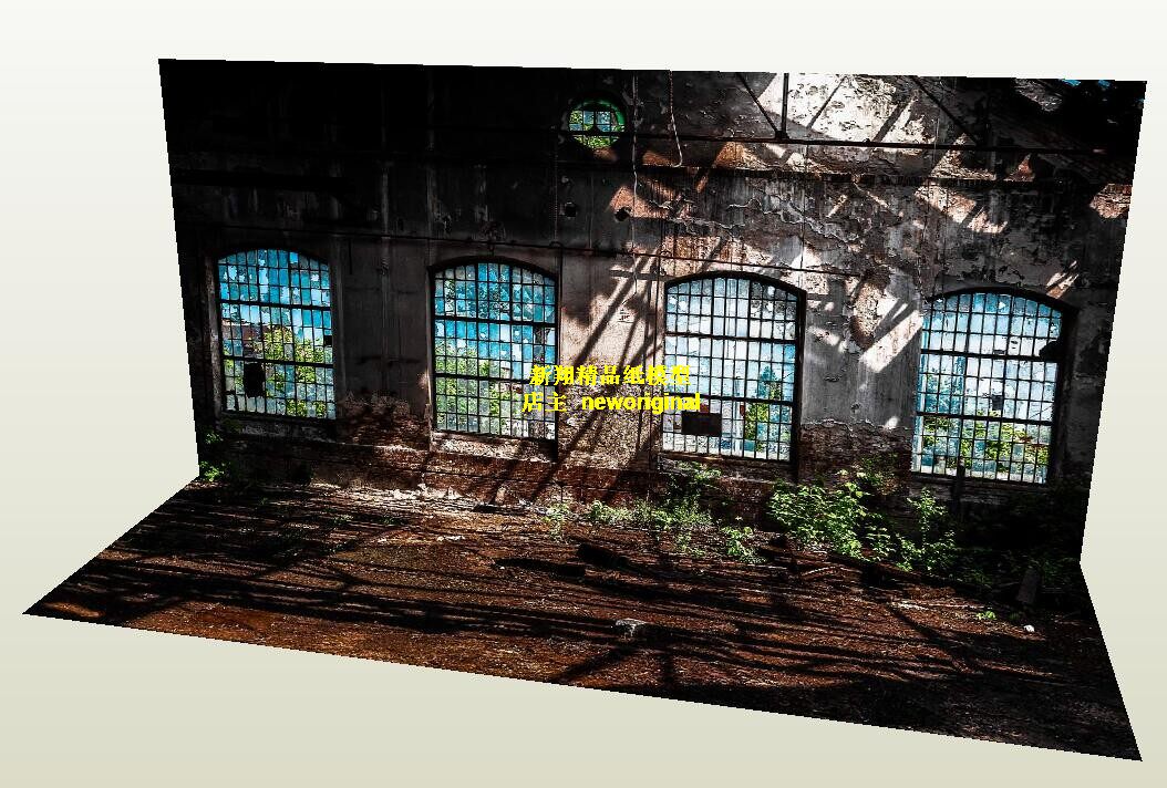 1比6 12寸 世界末日行尸走肉辐射破旧废弃工厂废墟兵人偶场景模型