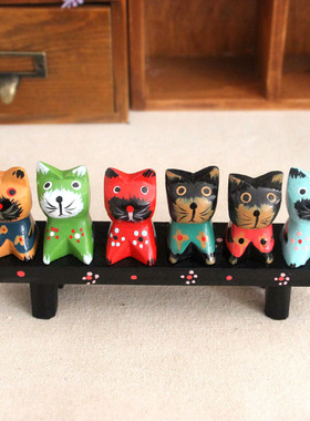 热卖东南亚风巴厘岛小猫动物木雕