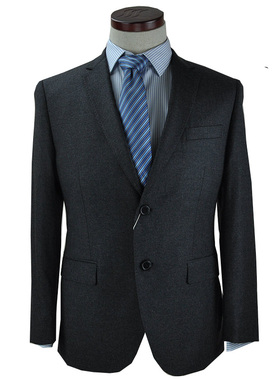 杉杉专柜同款秋冬新品男士高档羊毛商务深灰色西服套装正装215220