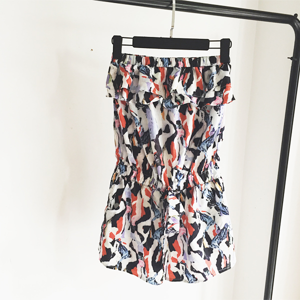 Europe and America summer Show thin Like a breath of fresh air Chiffon printing Wrapped chest piece pants Wrap chest Word collar undergarment covering the chest and abdomen Conjoined shortsin the Women's clothing/Boutique , Pants , Casual pants  category - from Buy2taobao.com to provide professional Taobao agent buy service