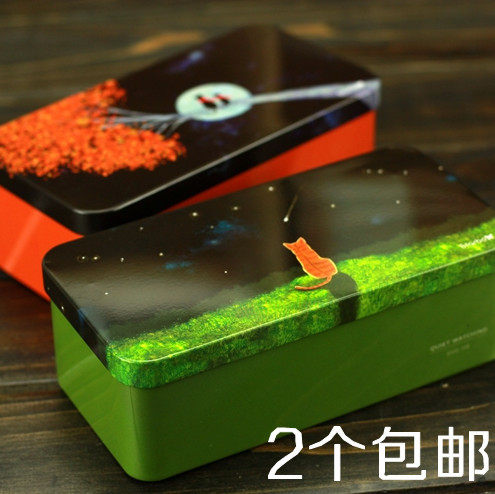 2个包邮小铁盒收纳铅笔盒笔袋