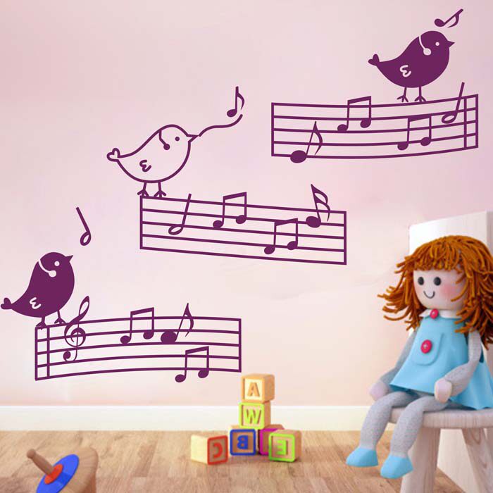 跳动的音符学校音乐教室培训/琴行乐器/客厅卧室背景墙贴纸