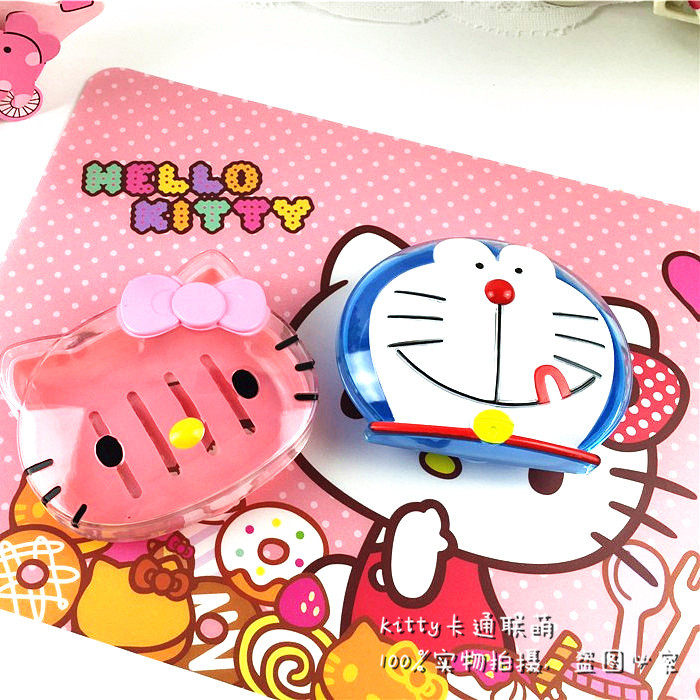 HelloKitty凯蒂猫叮当 猫头造型 卡通 透明 香皂盒 肥皂盒 香皂盘
