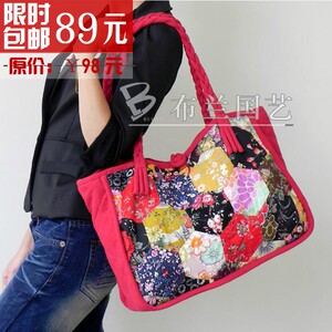 新款民族风女包个性辫子单肩包时尚布艺大包包棉布中国风手提包