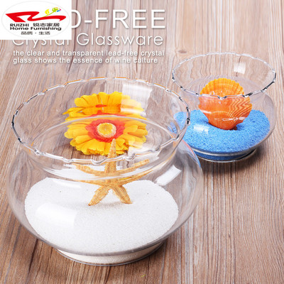 透明玻璃花盆绿萝水培花边鱼缸