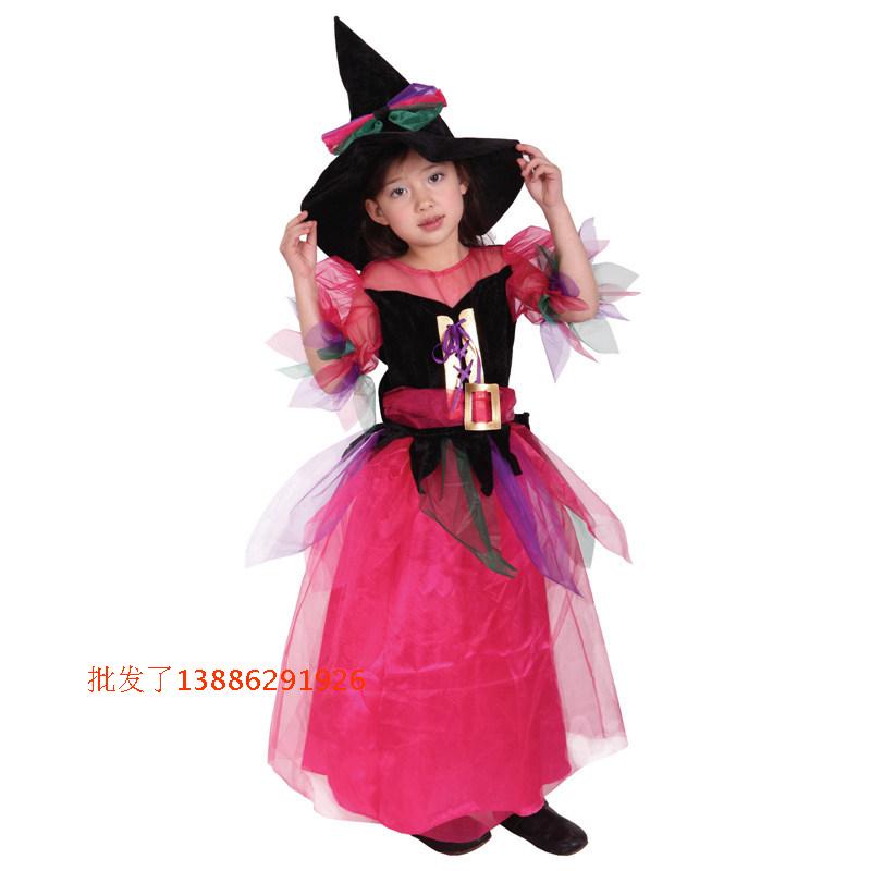万圣节儿童巫婆服装女巫服装公主万圣/圣诞/儿童节用