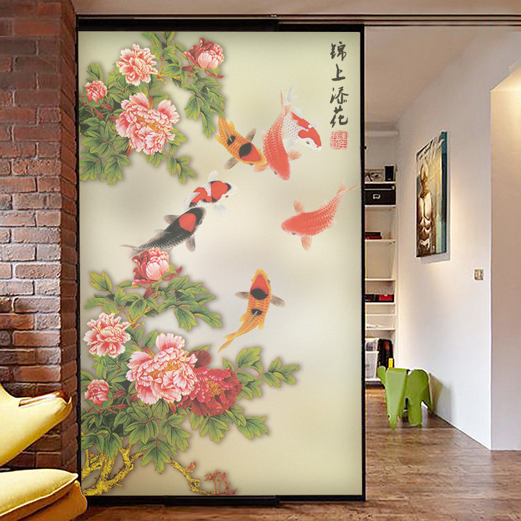 Free gum Glass Film Shower Room TOILET Translucency transparent Sliding door wardrobe Study Retro Sticker peony Carpin the Home accessories , Stickers , Ceramic tile/Glass Sticker  category - from Buy2taobao.com to provide professional Taobao agent buy service