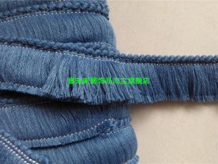 HPH 抱枕 新品 窗帘 沙发花边 4.5CM牛仔淡蓝加密型纯棉毛边