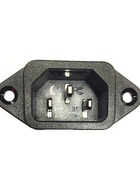 电源插座250V15A品字座DB-14三插座带螺丝孔CE认证FCC铜脚电源座