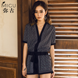 泰国连衣裤 短裤 波西米亚阔腿裤 海边连体裤 女夏 度假裙裤 弥古新款