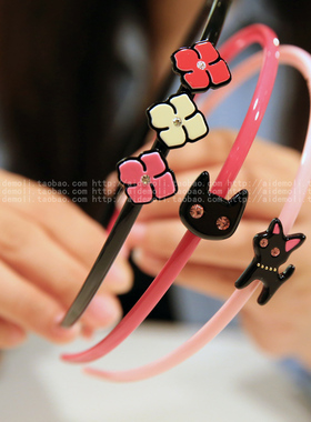 韩国进口 AZNAVOUR AZ 发饰露娜小黑猫四叶草发箍头箍压发