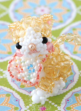 手工串珠进口TOHO米珠材料包 可爱baby黄色小猫咪 日文走线教程