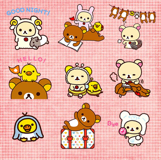 line 可爱轻松熊 Rilakkuma休闲变装 自制手帐周边贴纸 40枚入