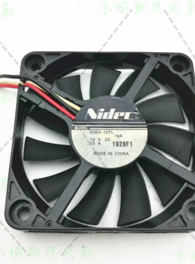 原装 NIDEC D06X-12TL 12V 0.10A 6010 6CM 3线 双滚珠 静音风扇