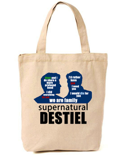supernatural邪恶力量destiel帆布包 单肩手提 环保袋 SPN布袋