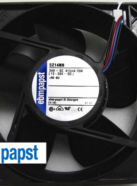正品德国ebmpapst风机 风扇 5214NH 12738 24V 127*127轴流风机