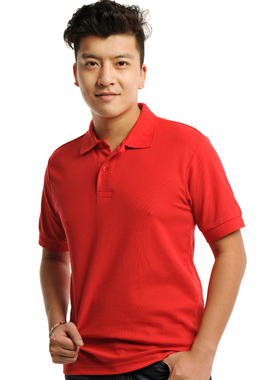 安美薇纯色短袖POLO衫夏半袖工装男工作服翻领班服T恤文化衫制服
