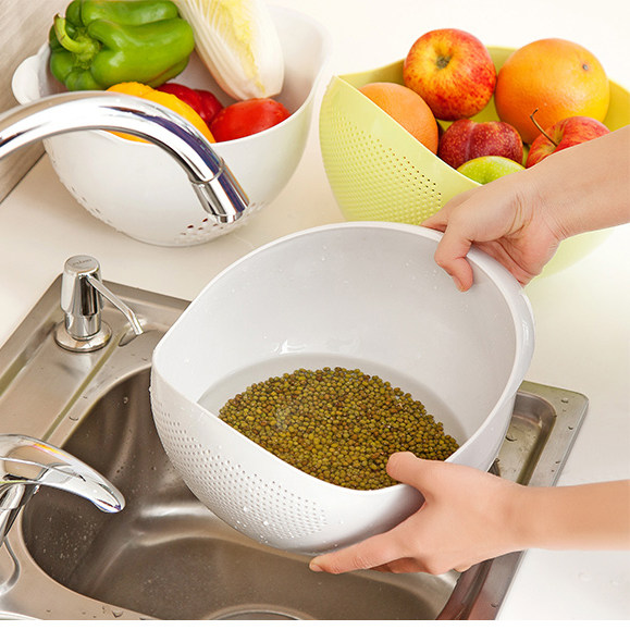 日本sp 淘米篮 洗菜盆 塑料洗米篮 淘米箩 创意水果沥水筐 洗米筛
