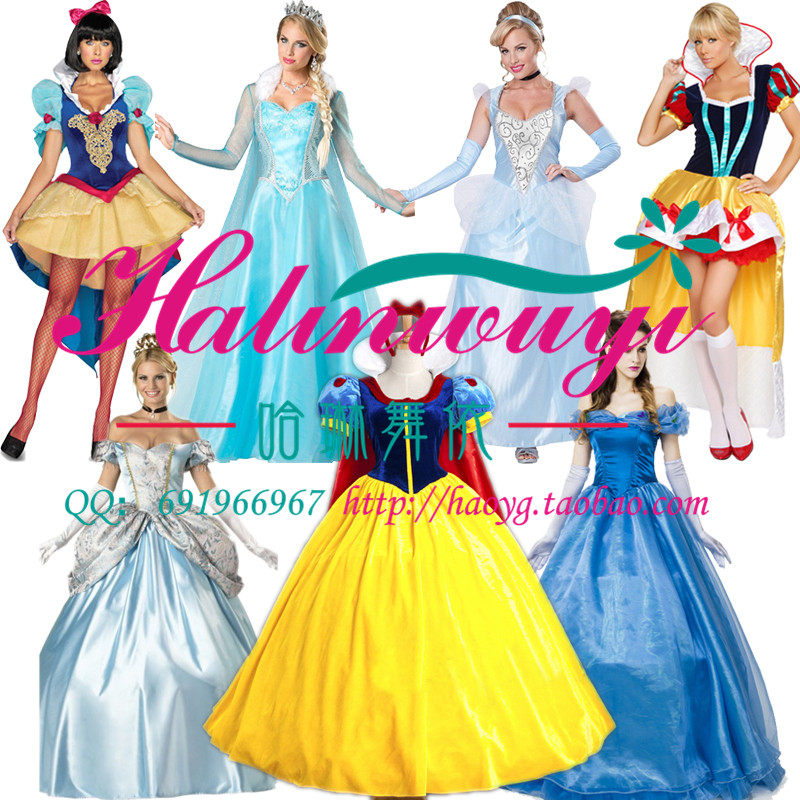 2022迪士尼灰姑娘成人版白雪公主裙女装礼服长款宫廷女歌手舞台装