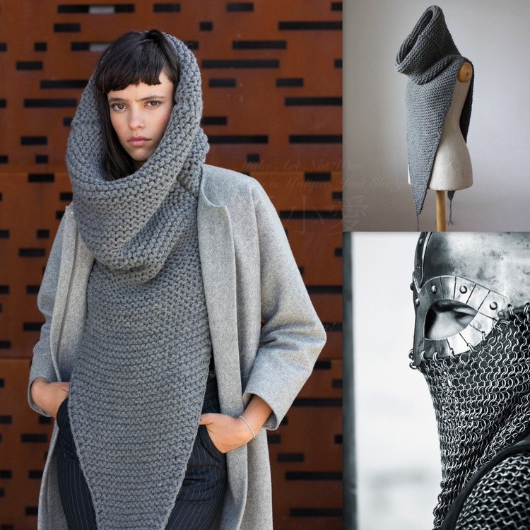 定制。中世纪骑士锁子甲毛线斗篷波兰独立设计师手艺人原创手工|ruв категории Аксессуары, шарф/шарф/шаль - от Buy2taobao.com для оказания профессиональной услуги покупки агента Taobao