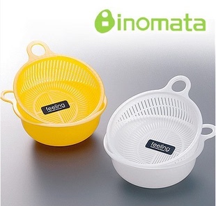 日本进口inomata迷你厨房蔬菜水果塑料沥水篮 蔬果小篮子水果碗盘