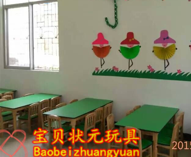 厂家直销防火板六人桌幼儿园实木桌批发长方桌儿童桌子学习课桌