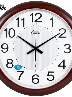 康巴丝（Compas）18英寸钟表石英钟挂钟静音扫描第三代智能电波钟