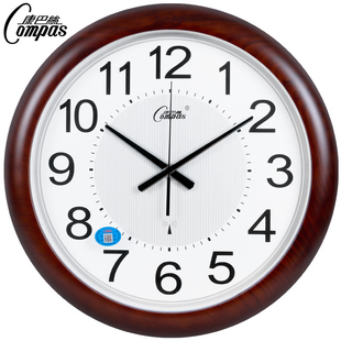 康巴丝 18英寸钟表石英钟挂钟静音扫描第三代智能电波钟 Compas