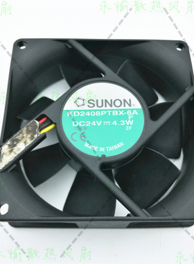 SUNON建准 KD2408PTBX-6A 24V 4.3W 8025 8CM 3线 变频器散热风扇