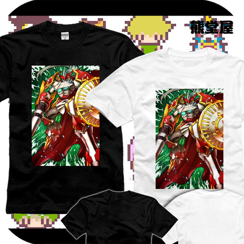 数码宝贝数码暴龙digimon真红莲骑士兽X公爵兽纯棉衣服T恤短袖