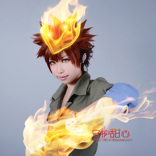 {甜心家}包邮家庭教师 泽田纲吉反翘款现货cosplay假发