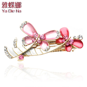 Ya na genuine rhinestone Barrettes issuing the Korean version of the Crystal Butterfly hair clip ponytail holder Q0031