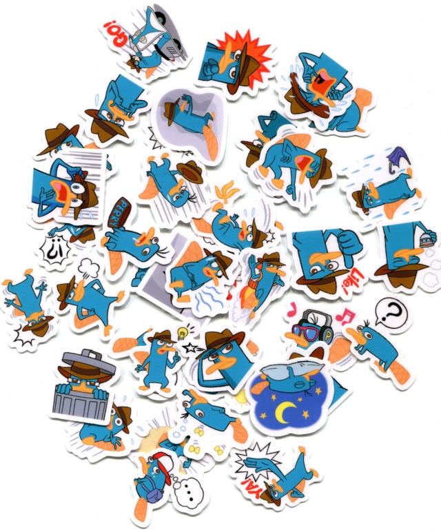line表情贴纸  鸭嘴兽泰瑞 自制手账相册防水贴纸 40张 z 442
