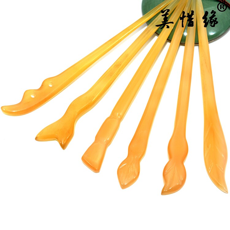 民族发饰头饰 天然通透牛角/羊角发簪子/发钗/盘发器 古典盘发簪