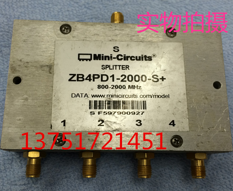 ZB4PD1-2000-S+ Mini 800-2000MHz SMA 4宽带射频微波同轴功分器