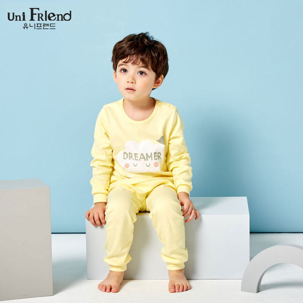 17年新款Uni－Friend A类纯棉 男、女童 长袖秋衣秋裤家居套装 ￥29包邮（￥69-40）多色可选