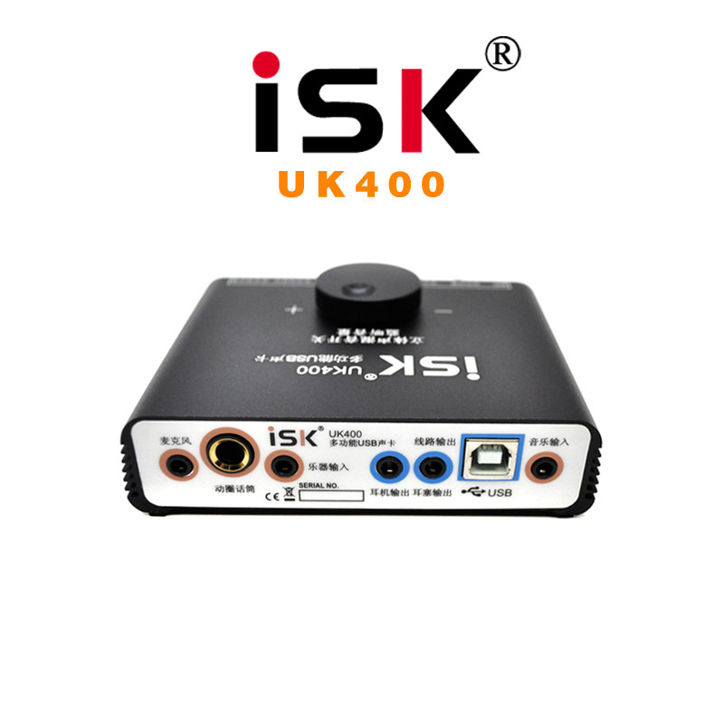 ISK UK-400台式机外置声卡K歌喊麦YY主播USB笔记本电容麦克风包邮