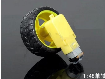 智能小车底盘 机器人轮胎+直流减速电机 套装 车轮 轮子 马达70g