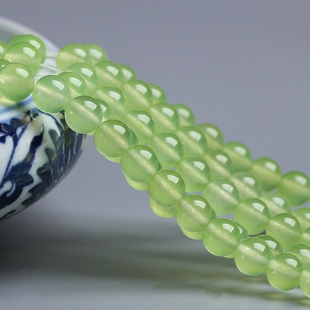 葡萄绿玉石散珠DIY手工手链项链饰品配珠 绿玉髓半成品圆珠子包邮