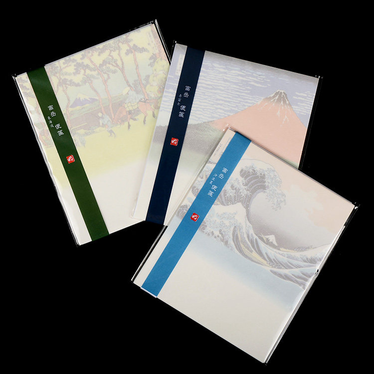 日本进口 美浓和纸 富岳便笺 20枚 葛饰北斋作品 和风信笺 书信纸