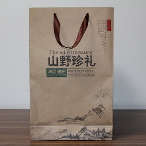 全国东北通用山珍木耳蘑菇手提袋 特产礼盒手拎兜手提纸袋批发