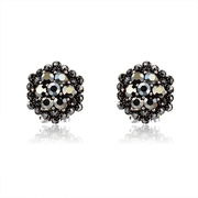 Mu-Mu-universal life jewelry Korea hypoallergenic earrings to stylish retro black-Stud female wild temperament 612