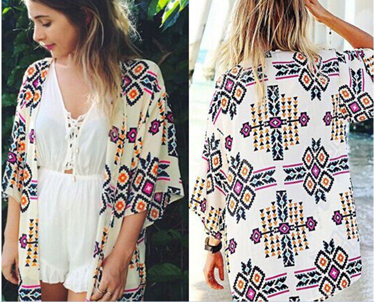 6718 AliExpress ebay Chiffon Blouse bikini coat 2016 Loose cardigan shirt kimonoin the Women's clothing/Boutique , Shirt  category - from Buy2taobao.com to provide professional Taobao agent buy service