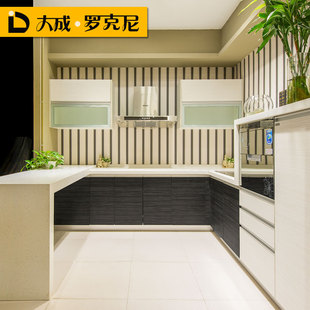 大成罗克尼整体橱柜爱格定制进口爱格板现代简约厨房橱柜定做