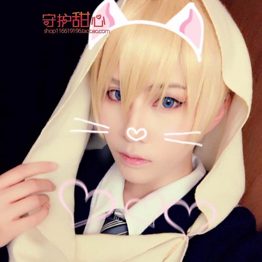 {甜心家}包邮刀剑乱舞/山姥切国广/山姥切国広混金色cosplay假发