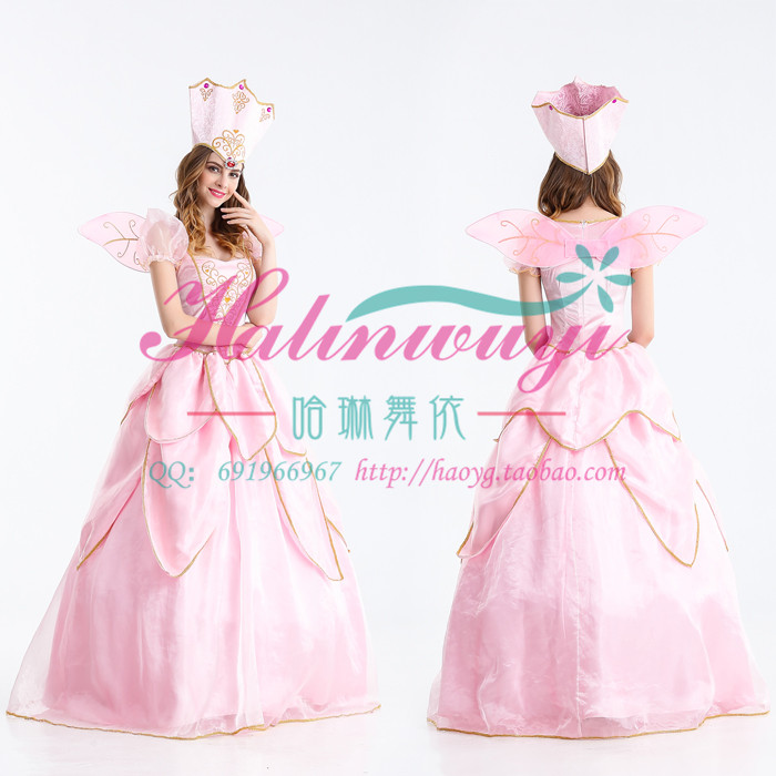 皇后仙女粉色白雪公主欧美礼服
