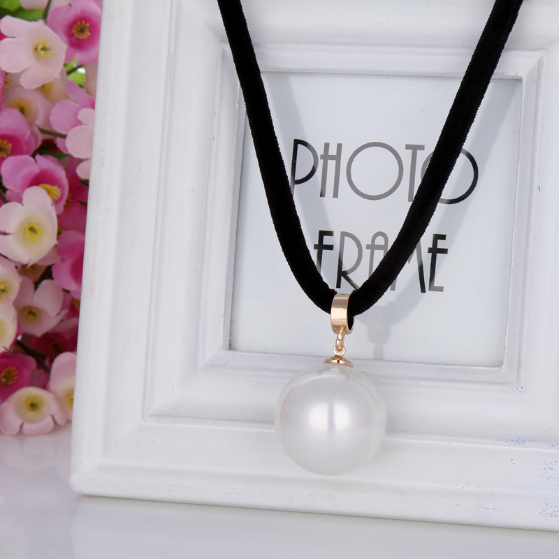 韩国奢华珍珠吊坠挂件短款项链气质时尚毛衣链韩版白搭饰品挂件女